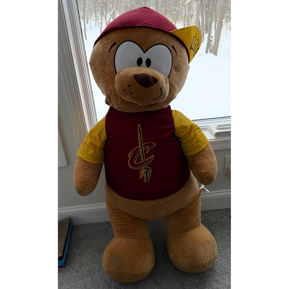 Cleveland Cavaliers NBA Mascot Plush Bear Large 4ft 6 Wine Gold Mascot Stuffed